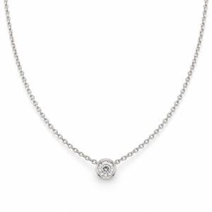 White Gold Bezel Diamond Necklace