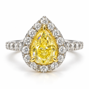 Pear Shaped Yellow Diamond Ring